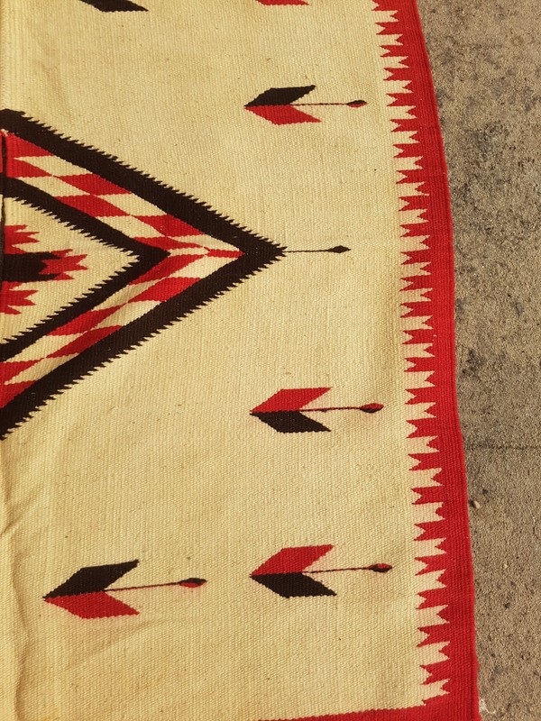 Antique Handwoven Mexican Serape Multicolor Indian Rug Wool Carpet 168x103 cm gallery