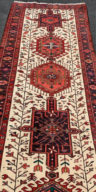 ANTIQUE ORIENTAL HERIZ SERAPI KAZAK UOSHAK SAROUK HAND WOVEN RUUNNER3'3"x15'1" gallery