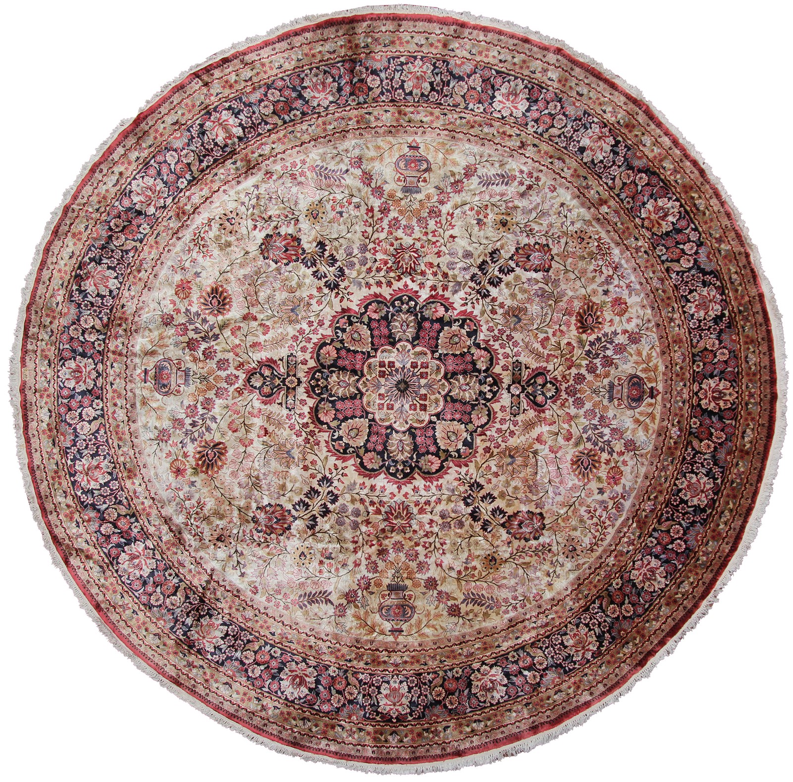 10x10 Exceptional Vintage Round Fine Silk Rug Natural Pure Silk 305cm x 305cm gallery