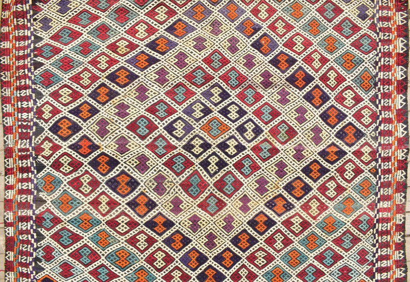 Turkish Kilim Rug 58''x76'' Handwoven 4x6 Sivas Cicim Kilim 150x195cm Jajim Rug gallery