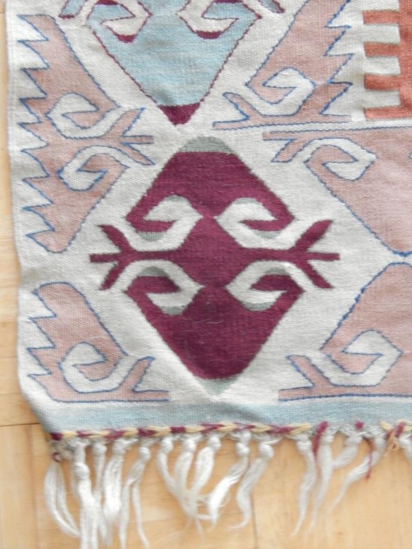 VINTAGE ANTIQUE ANATOLIAN TURKISH KILIM TRIBAL RUG CARPET HANDMADE 44.5 X 60.5 gallery