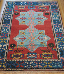 7’8″x 11′ Semi-Antique Turkish Caucasian Kazak Hand-Knotted Wool Rug Excellent