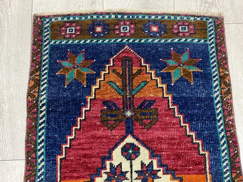 Wool rug, Handmade rug, Vintage rug, Turkish rug, Small rug, 1.7 x 3.2 ft gallery