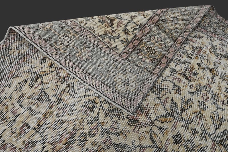 Vintage Turkish Oushak Rug, Beige 5x9 ft, Handmade Wool, Bohemian Anatolian gallery