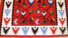 Antique vintage tribal handmade handknotted kilim rug (33″ x 64″) pure wool #17B