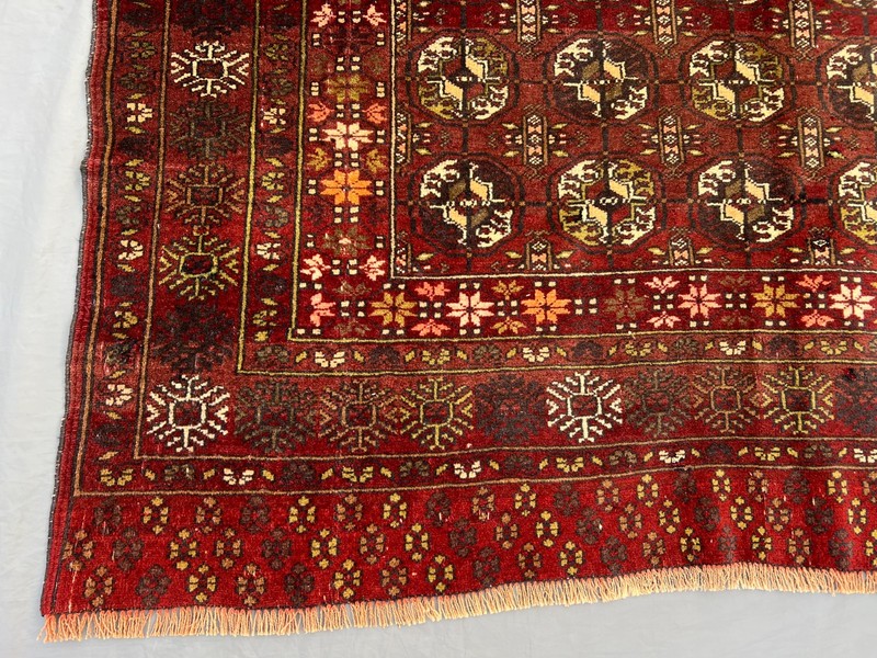 Stunning Antique Hand-Knotted Tribal Wool Rug - Rare Design Tekke Ersari Rug gallery