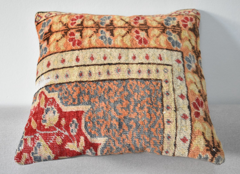 Turkish Pillow Cover Sofa Rug 16'' x 16'' Made of Fragment Cushion Cover Carpet gallery