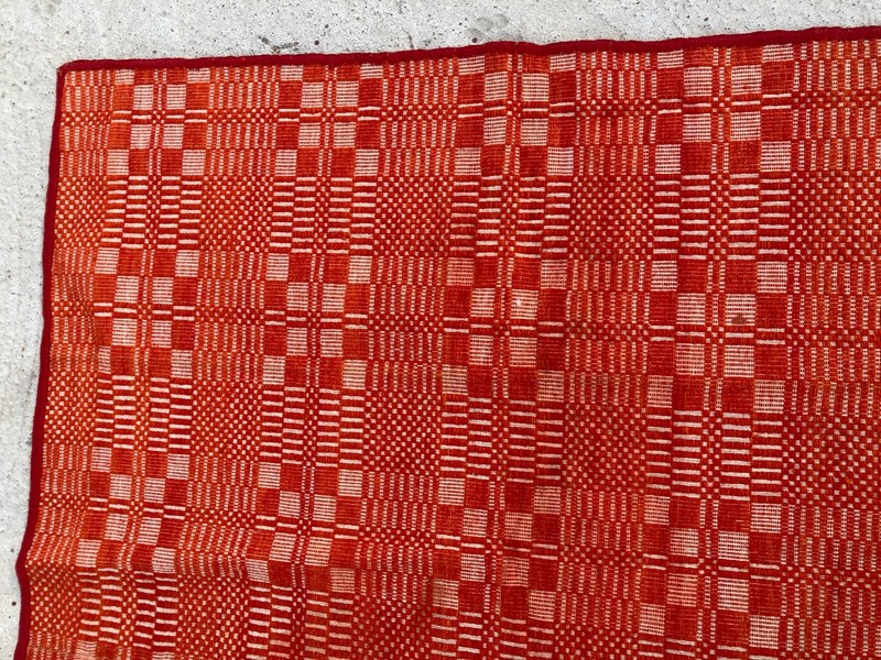 Vintage Handmade Geometric Traditional Wool Flatweave Rug 203x194 cm gallery