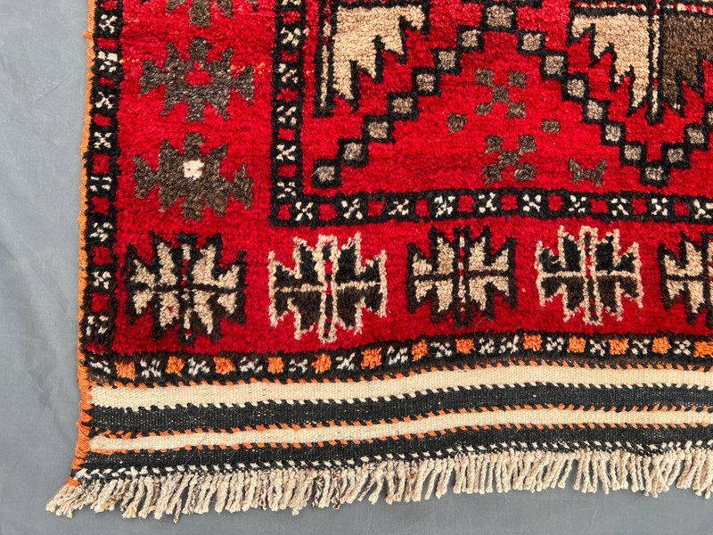 3'8 x 9'4 Vintage Afghan Hand-Knotted Rare Runner Rug - Tribal Wool Display Rug gallery