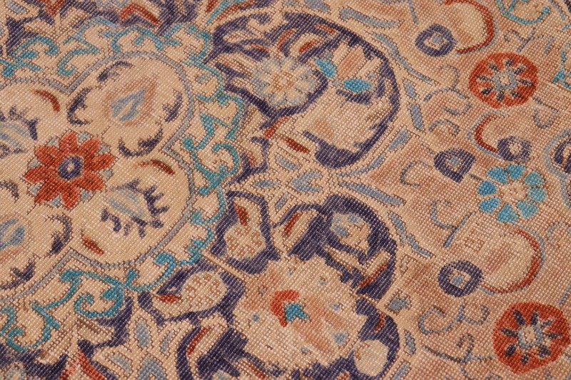 Hand Painted Wool Area Rug - Rust Red & Ivory Medallion 10'3" x 13'7" gallery