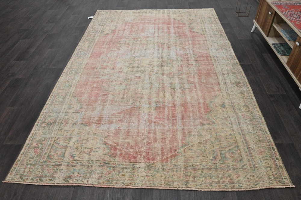 Oushak 6x9,Turkish Rug,vintage,anatolian,PINK,kilim,Bohemian,handmade,wool