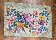 Vintage lovely Floral Needlepoint Rug, Which Can Be Framed Large