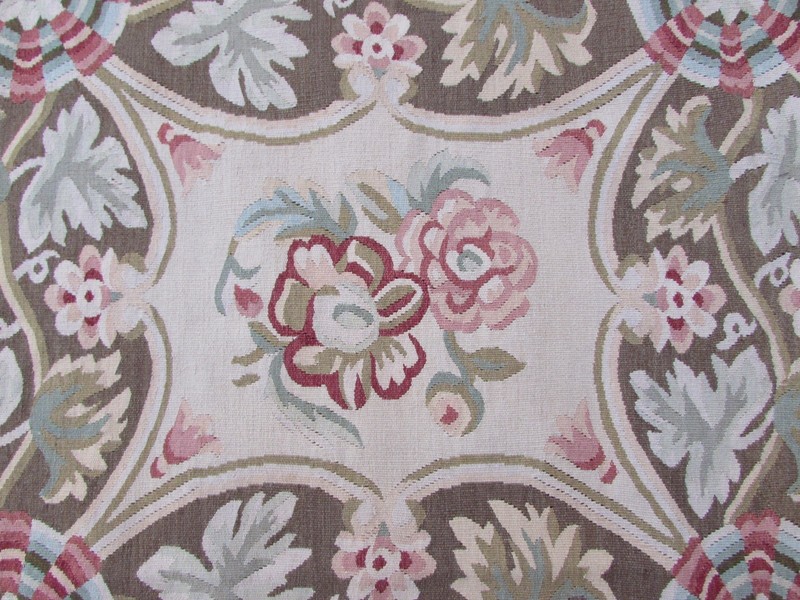 Old Hand Made French Design 14 x 10 Wool Brown Large Original Aubusson 437X310cm gallery