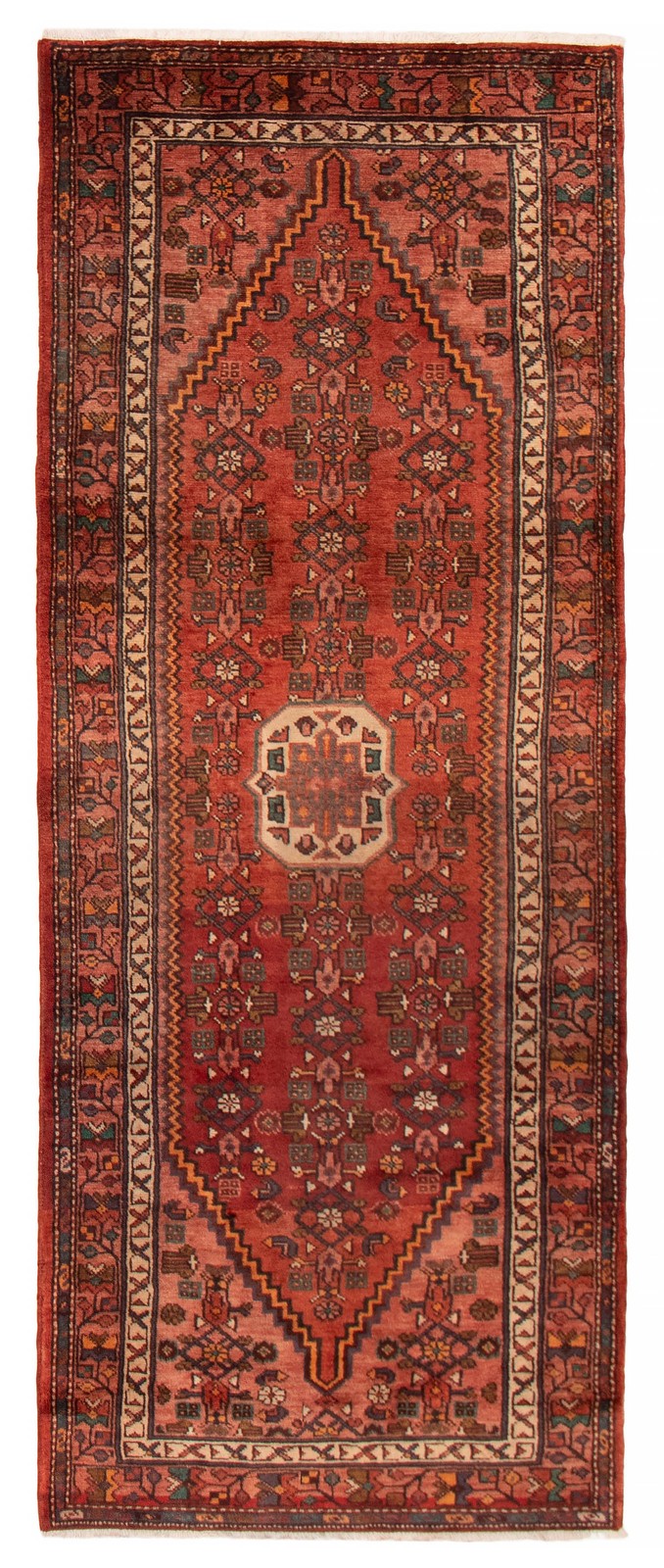 3'7" x 9'4" Vintage Hand-knotted Runner Rug Traditional Oriental Wool Carpet gallery