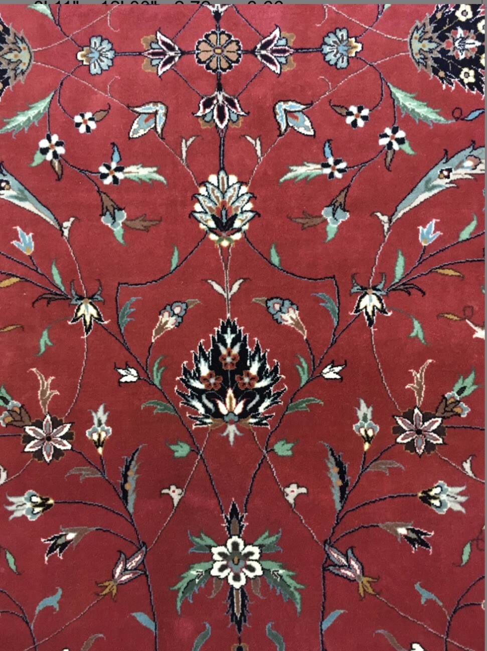 Chinese Wool Pile Red Keshan Area Rug Vintage Rare Beauty 9 X 12 Elegance. gallery