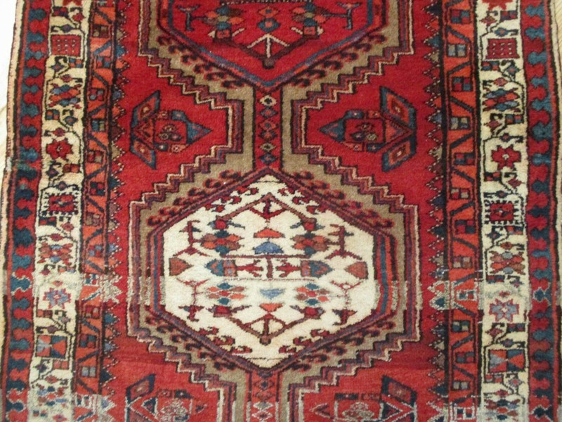 ESTATE 10 FEET RUNNER CIRCA 1950 VEGETABLE DYE HANDMADE-KNOTTED WOOL RUG 582823 gallery