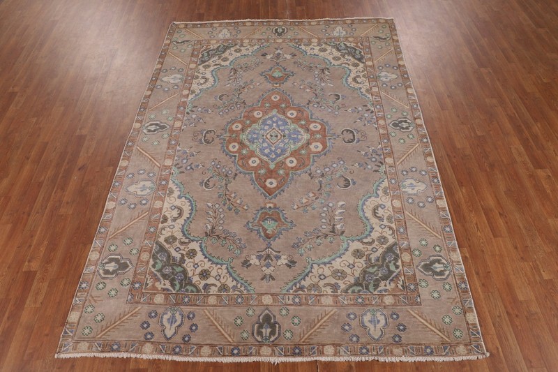 Overdyed Wool Brown Area Rug 6x9 Vintage Traditional Hand-knotted Room Size Rug gallery