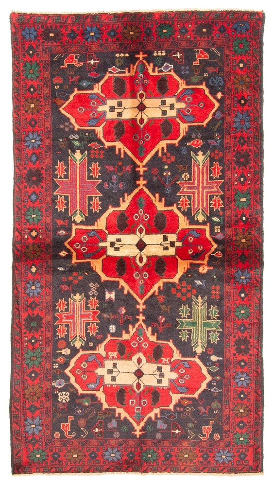 Vintage Hand-Knotted Area Rug 3'3" x 6'1" Traditional Wool Carpet