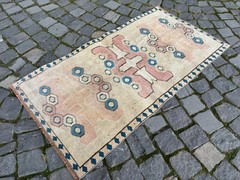 Wool rug, Area rug, Vintage rug, Turkish rug, Bohemian rug 2,1 x 3,9 ft