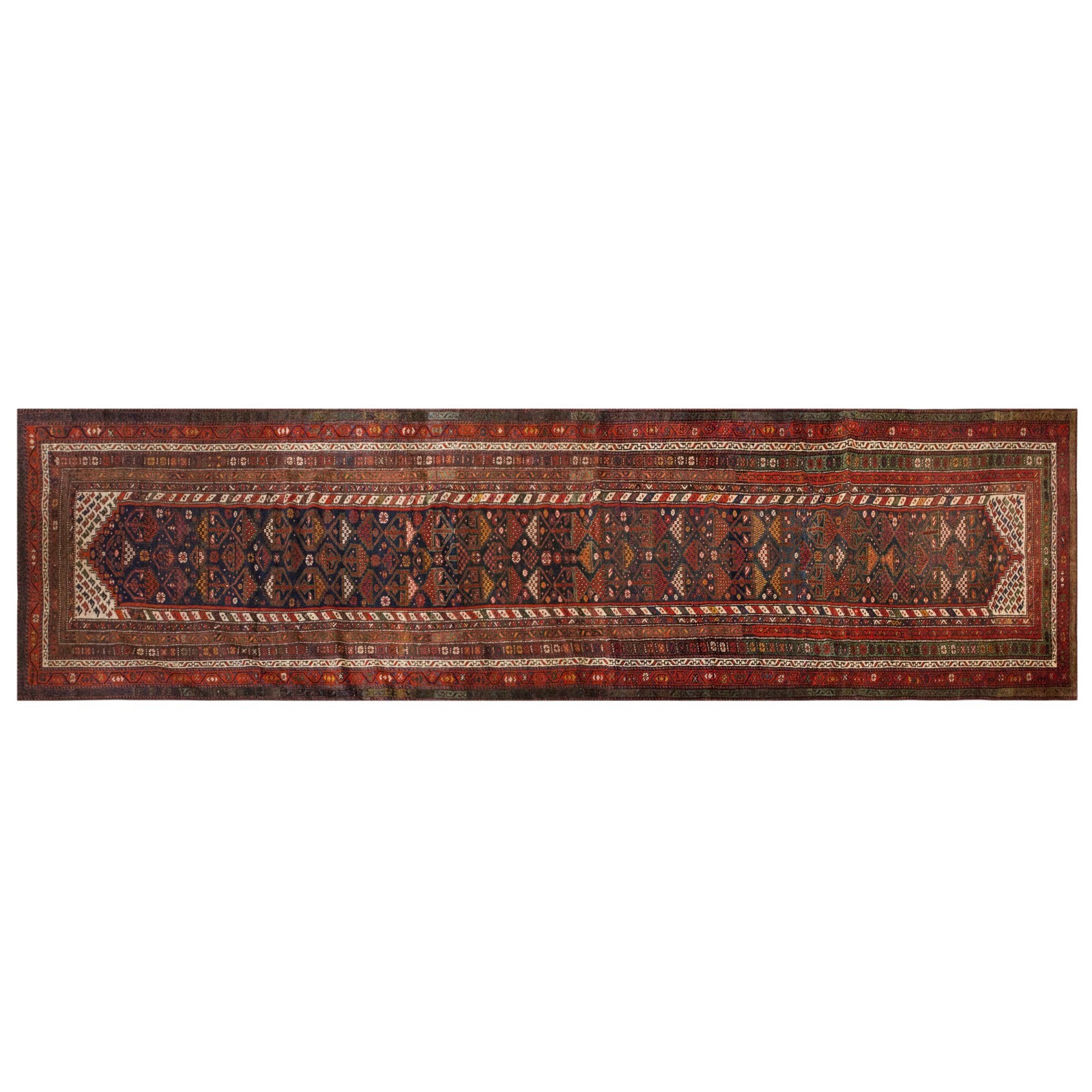 60+ Years Old Vintage Turkish Oushak Rug Runner 116x484 cm (3'10"x15'10") gallery