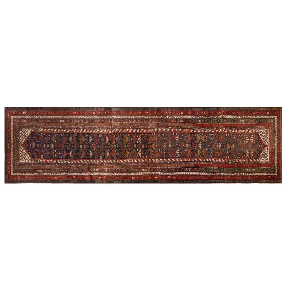 60+ Years Old Vintage Turkish Oushak Rug Runner 116x484 cm (3'10"x15'10")