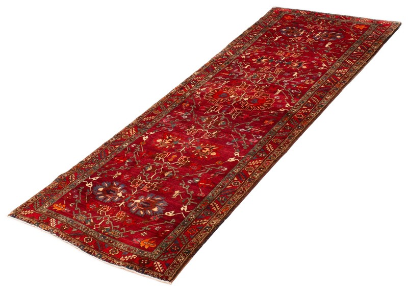 3'7" x 9'7" Vintage Hand-knotted Runner Rug Traditional Oriental Wool Carpet gallery