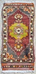 1940s Vintage Turkish Carpet, Anatolian HandMade Rug, Primitive Tribal Design