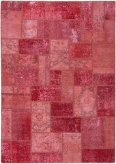 Patchwork 210×149 cm Hand Knotted Oriental Rug Vintage Red Carpet