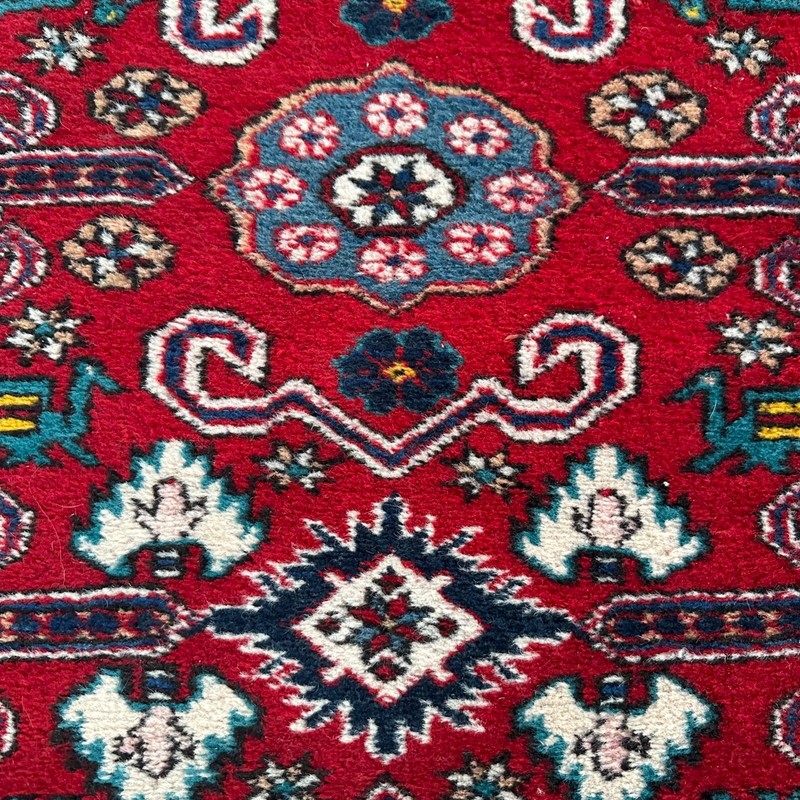 Vintage Perisan Runner Rug -86"x28" MultiColor Red Blue White Camel Wool gallery