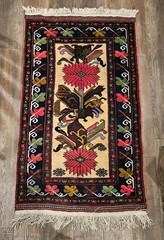 VINTAGE Afghanistan Floral Wool Rug 2’11” X 4’8″