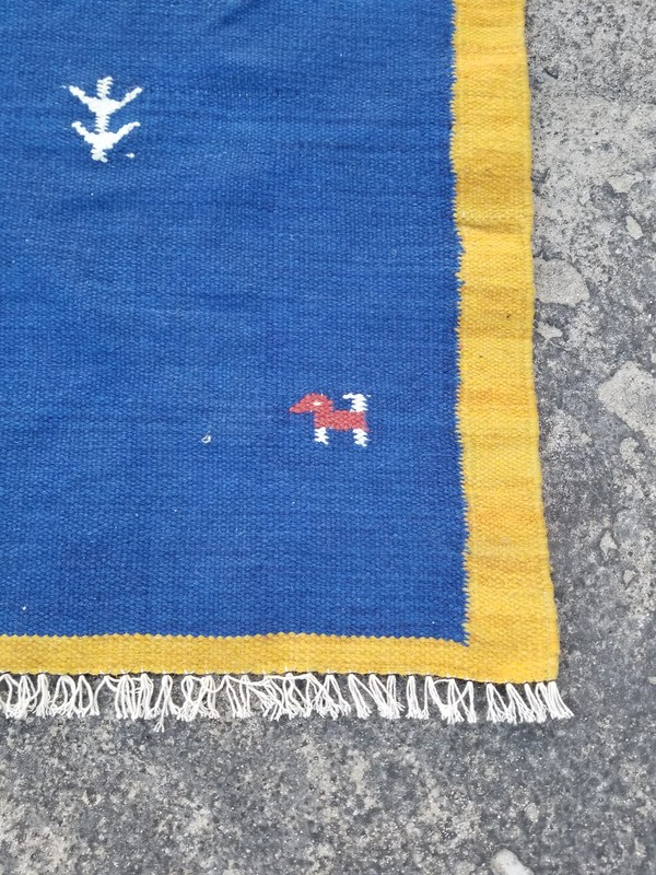 Vintage Traditional Handmade Gabbeh Wool Multicolor Kilim 4.0x2.1 ft gallery