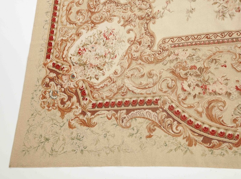 Flowers and Garlands French Aubusson Rug 19th Century, 1920's, France gallery