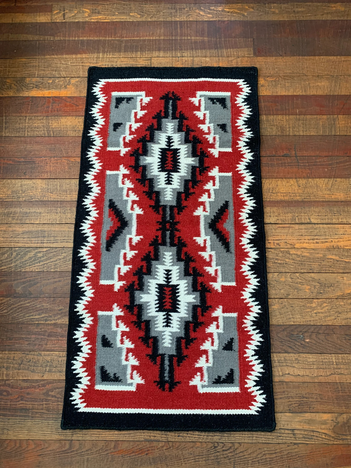 Navajo Inspired Design Handwoven Wool Rug; 2119 gallery