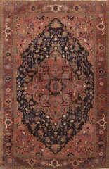Handmade Antique Wool Carpet Pre-1900 Vegetable Dye Traditional Area Rug 8×11 Ft