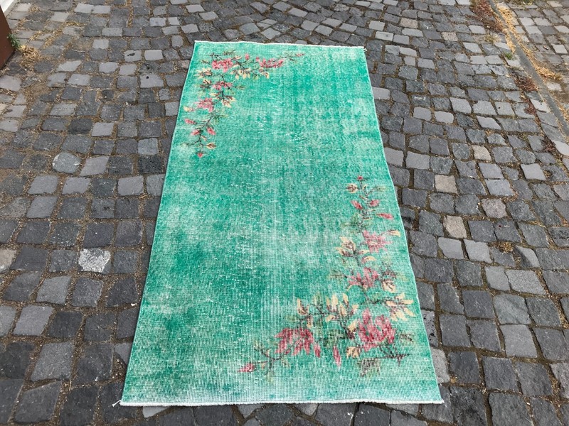 Home Decor Rug, Turkish Vintage Rug, Boho Decor Rug, Oushak Rug, 3,1 x 6,4 ft gallery