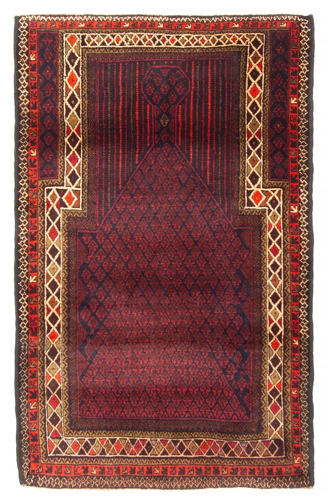 Traditional Vintage Hand-Knotted Carpet 2'11" x 4'9" Wool Area Rug