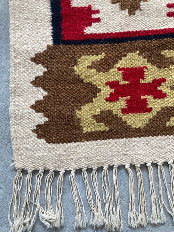 Vintage Handmade Turkish Anatolian Traditional Wool Kilim Runner Rug 93x38 cm gallery