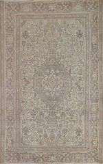 Distressed 6×9 Geometric Traditional Vintage Rug Hand-knotted Wool Muted Carpet