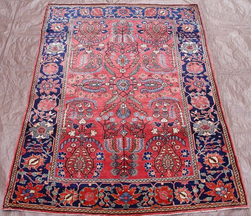 ANTIQUE SAROUKK HAND-KNOTTED WOOL 3'5" x 5' SUPERB QUALITY ORIENTAL RUG gallery