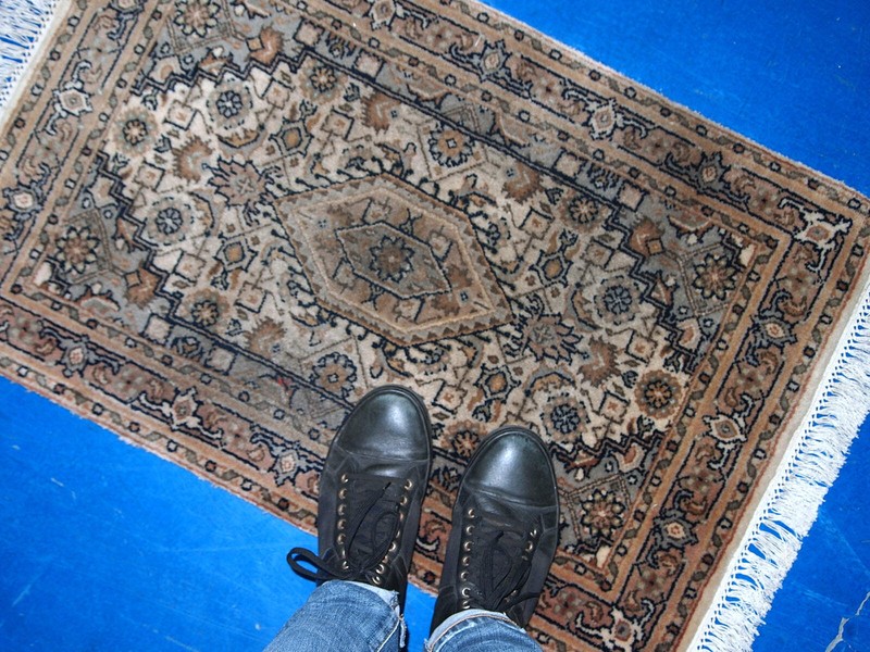 Handmade vintage Indo-Tabriz rug 1.9' x 2.9' (58cm x 89cm) 1970s - 1C768 gallery