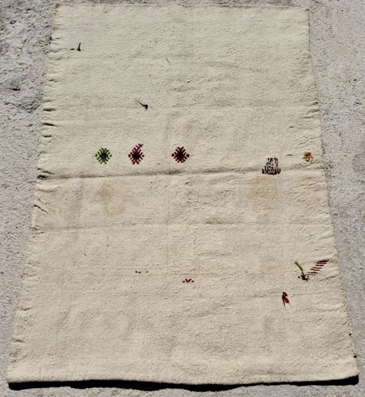 Yörük Tribal Women’s Embroidered Kilim Dowry Bag Afyon Turkey (138 cm x 100 cm) gallery