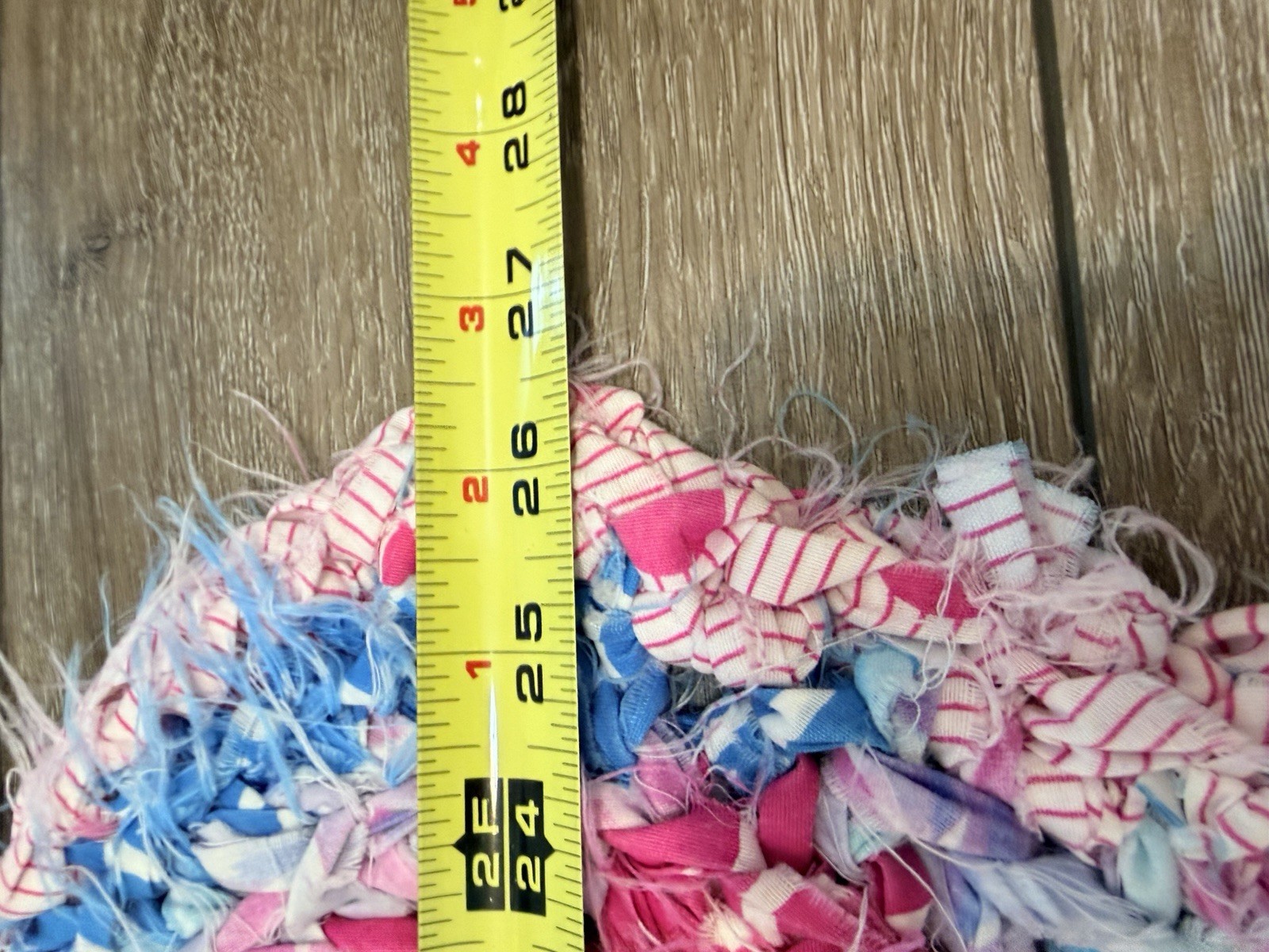 Vtg Handmade Heart Braided Rag Rug Pink Blue Valentine Primitive 26” Folk Art gallery