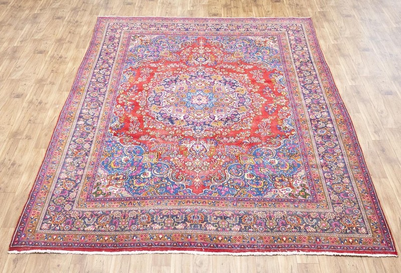 Semi-Antique Distressed Handmade Oriental Rug Living Room Carpet 9'7x12'6 Ft gallery
