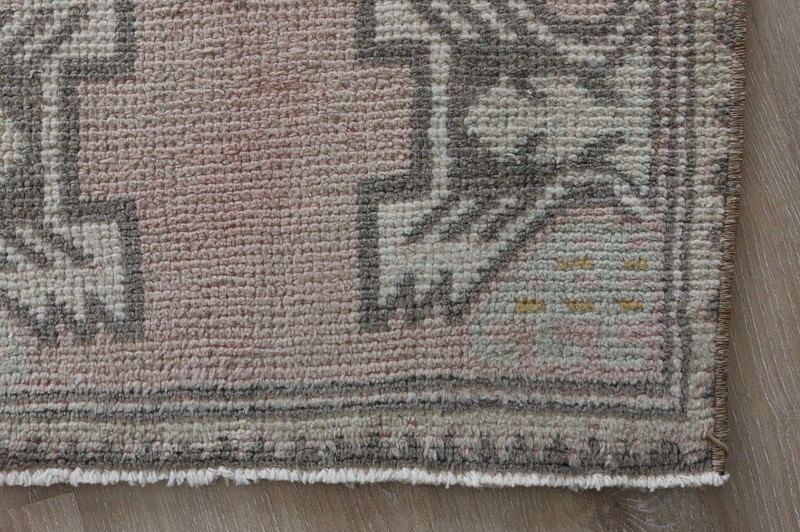 2x3 Vintage Oushak Rug, Hand Knotted Wool Turkish Small Area Mat Anatolian gallery