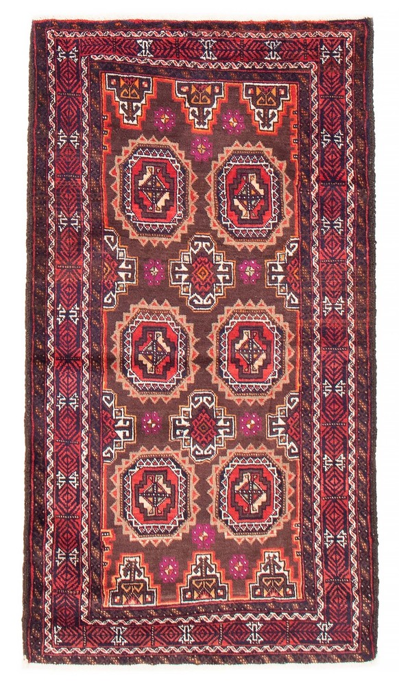 Vintage Geometric Area Rug 3'3" x 5'11" Traditional Hand-Knotted Wool Carpet
