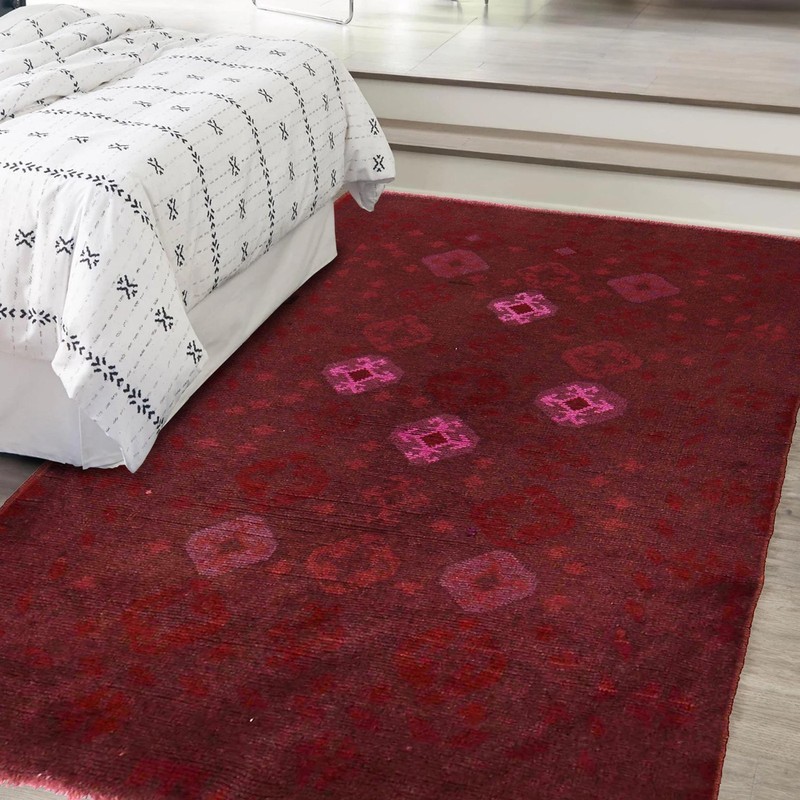 Authentic Overdyed Rug Traditional Decor Carpet 4.7x3 ft gallery