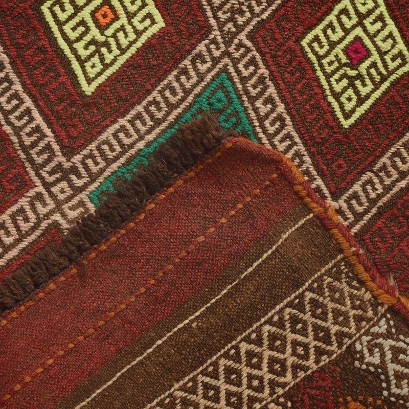 Vintage Handmade Embroidered Runner Carpet Oriental Rug 9.4x2.3ft gallery