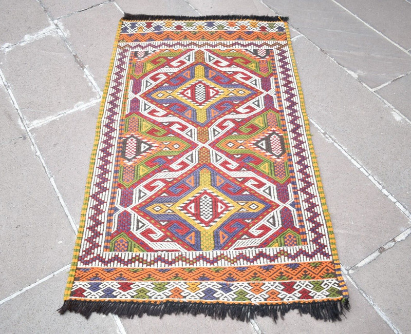 Vintage Turkish Rug 31'' x 52'' Anatolian Taurus Mountain Rug Nomadic Woven Rug gallery