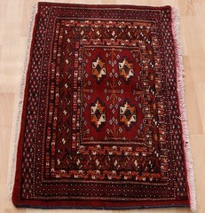 LIVING ROOM DECOR TURKOMAN HAND KNOTTED RECTANGLE RED WOOL 30+ AREA RUG 2X3