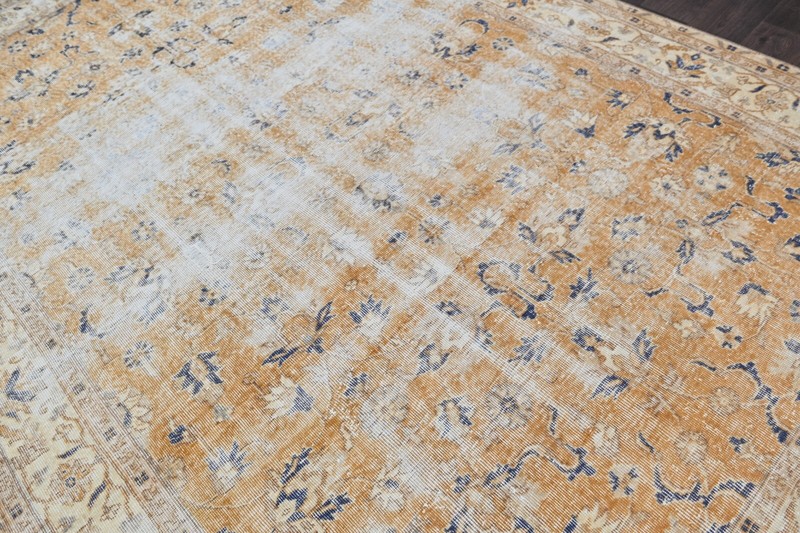 Oushak Turkish Vintage Rug 7x10 Kilim Rug Anatolian Handmade Boho Decor ORANGE gallery